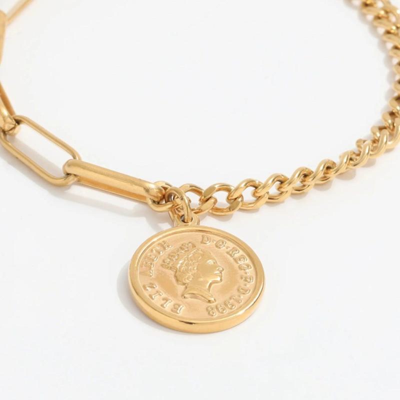 Gul Muun Studios Panser Mønt Halskæde 18k Dbelagt H041 D - Muun Studios Halskæder  - 5715406698892