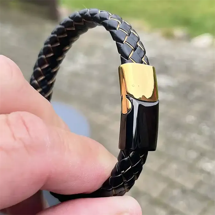 Major Armbånd Imt Læder Med Gylden Snor - Armbånd