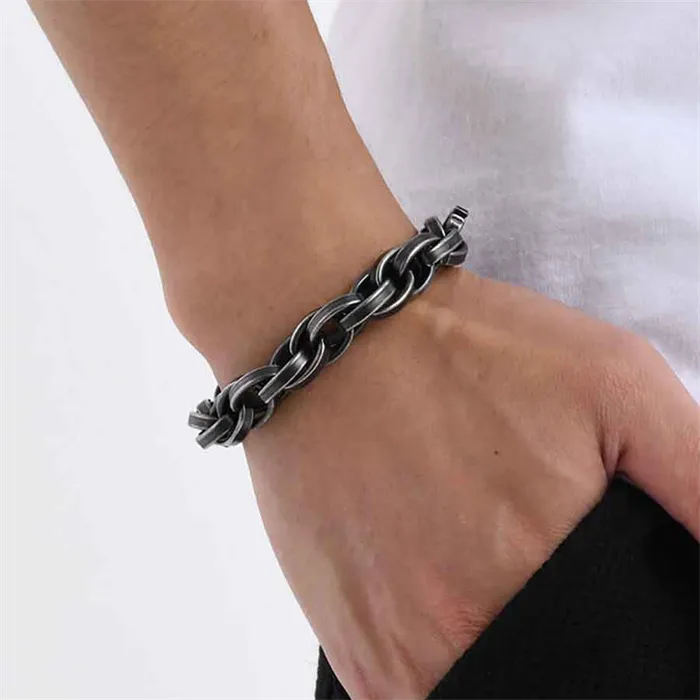 Vintage Oxyderet Stålarmbånd 19cm - Armbånd