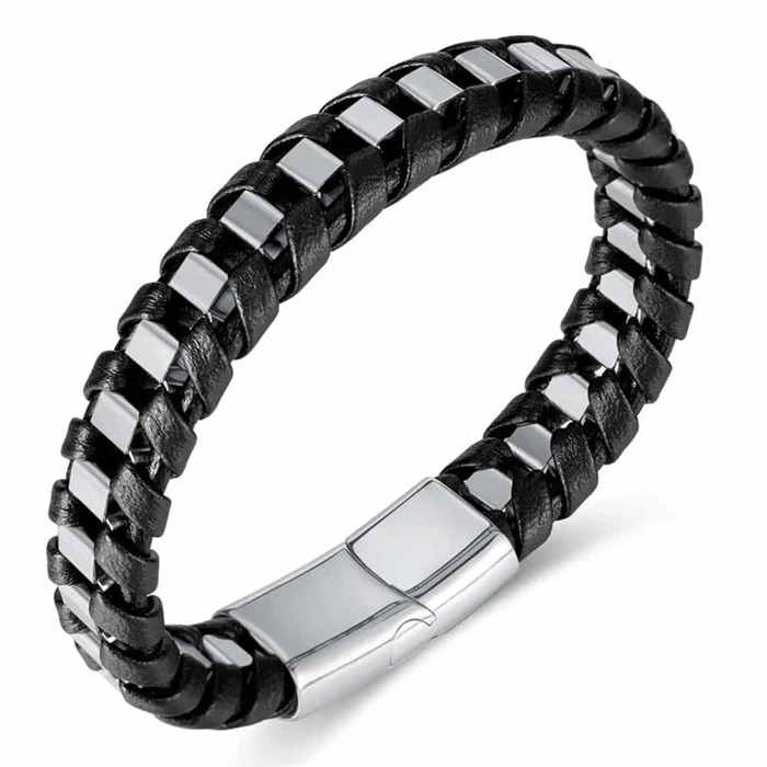 Nizal Armbånd Med Stål Fiberlæder - Armbånd