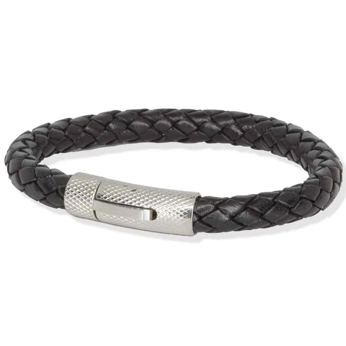 Sort Riffle Læderarmbånd - Armbånd