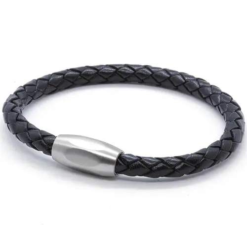 Sort Lionar Læderarmbånd Boloflet - Armbånd