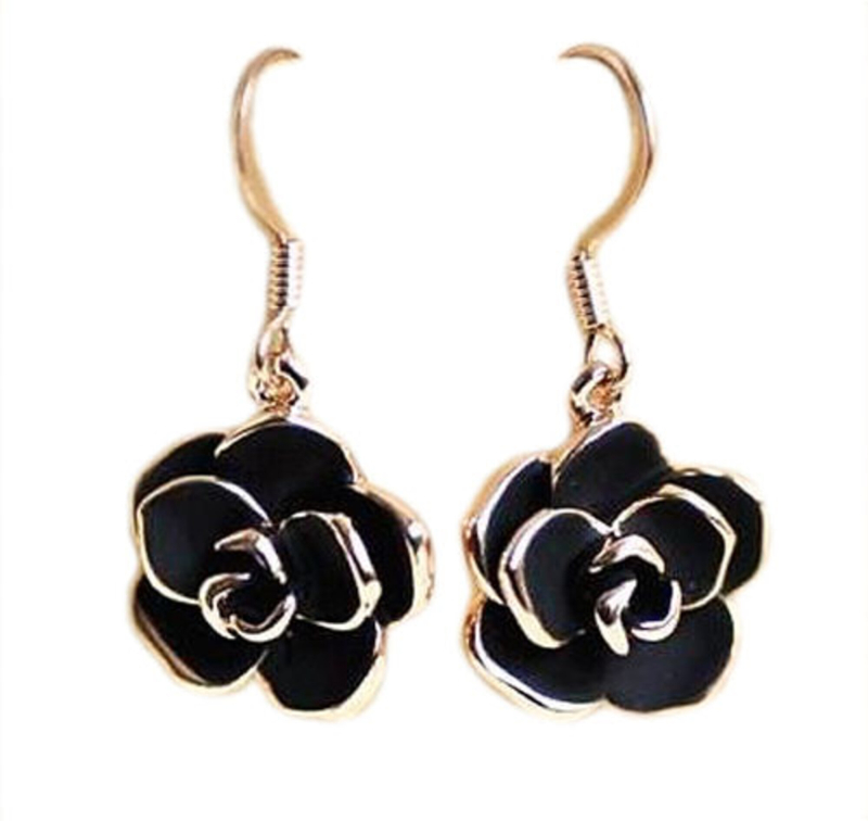 Sort Black Rose øreringe - Øreringe