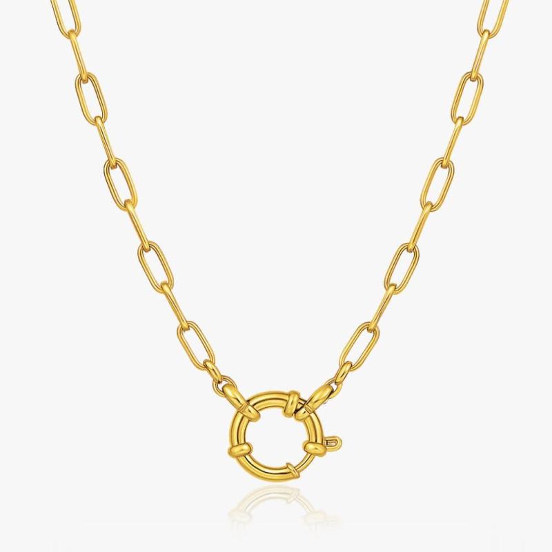 Charms Halskæde Med Ring Til Vedhæng 18k Guldbelagt Halskæde Uden Charms - Halskæder