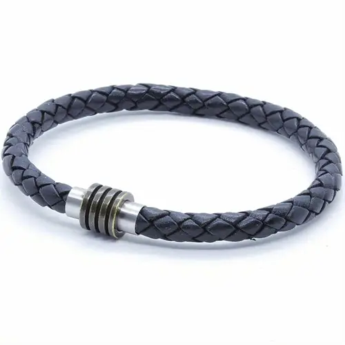 Sort Hammer Leakos Herrearmbånd Læder - Armbånd