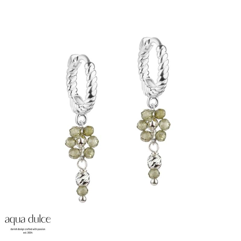 Daisy Olive Hoop Silver - Aqua Dulce Øreringe  - 5740013850555