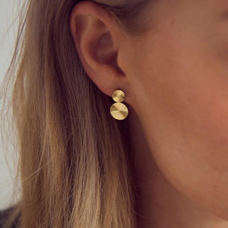 Grundled Scarlett Dobbelt Forgyldt - Grundled Øreringe