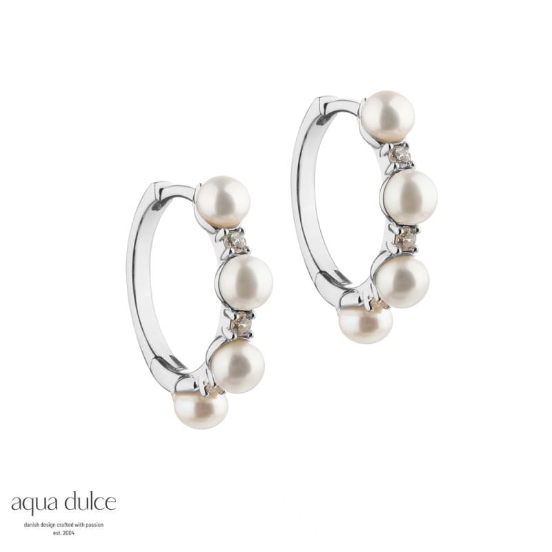Darling Bubbels Hoops Silver - Aqua Dulce Øreringe  - 5740013855895