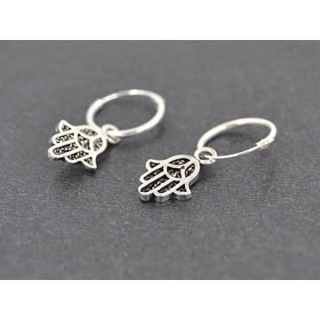 Fatimas Hånd øreringe Creoler Spirituelle Smykker Godkarmashop - Claro Øreringe