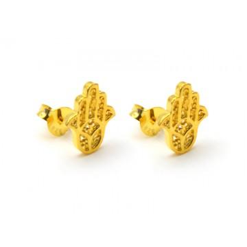 Fatimas Hånd øreringe Guld Spirituelle Smykker Godkarmashop - Claro Øreringe