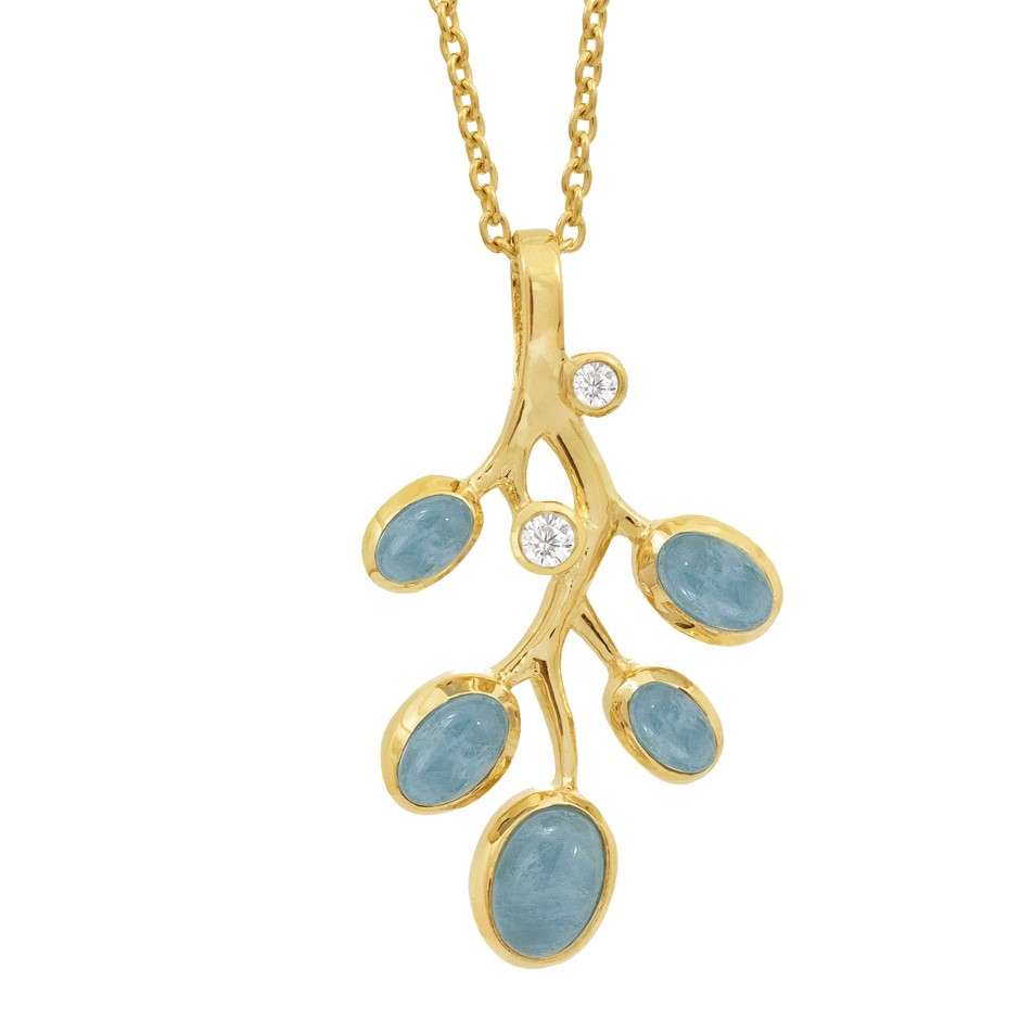 Rabinovich Halskæde Forgyldt Med Aquamarin Azure - Rabinovich Halskæder