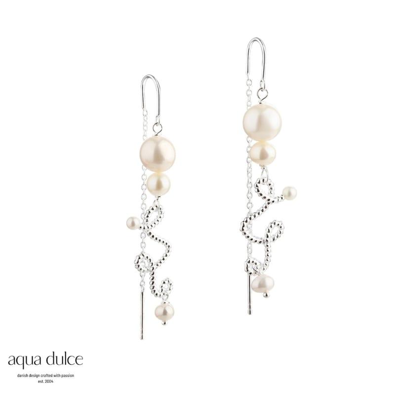 Swirl Love Earthread Silver - Aqua Dulce Øreringe  - 5740013855185