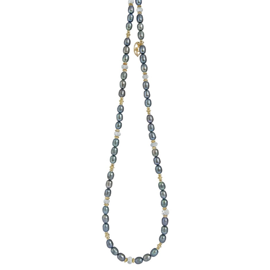 Grøn Rabinovich Halskæde Forgyldt Ne Perler Aquamarin Colony - Rabinovich Halskæder