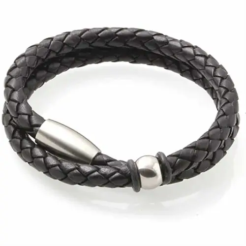 Bololæder Rustfrit Stål - Armbånd