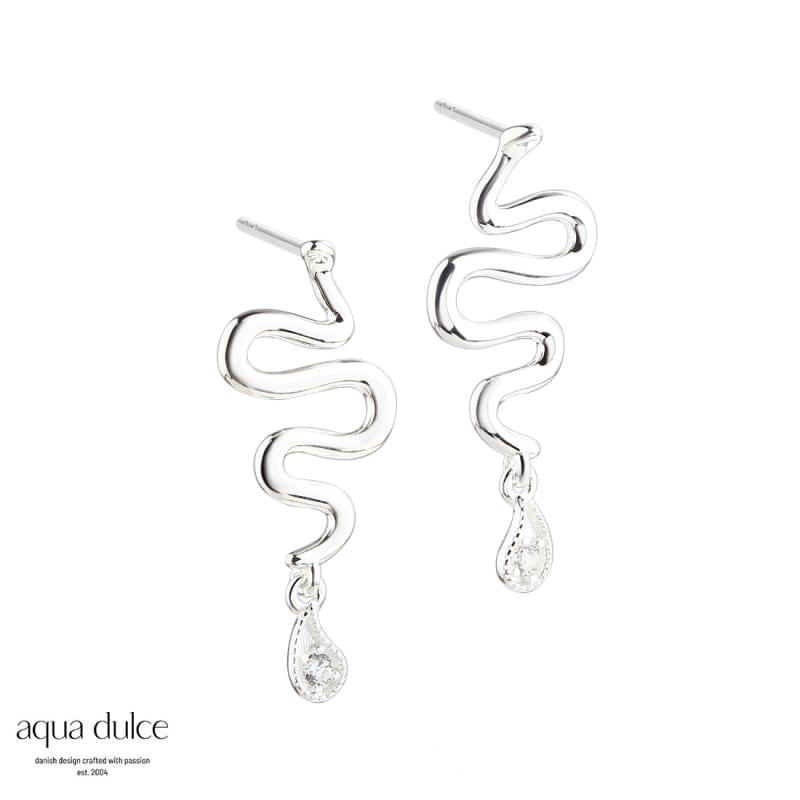 Snake Vims Earstud Silver - Aqua Dulce Øreringe  - 5740013856656