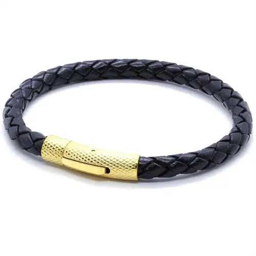 Sort Elian Læderarmbånd Lux Black - Armbånd