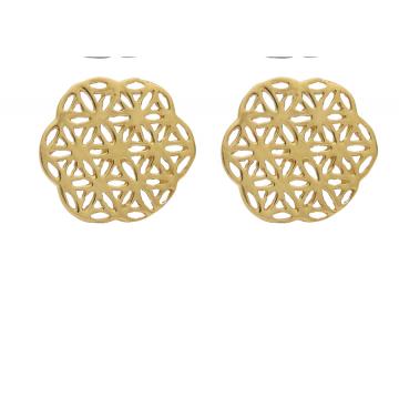 Livets Blomst øreringe Kantet Guld Spirituelle Smykker Godkarmashop - J.u.s.t Trends Øreringe