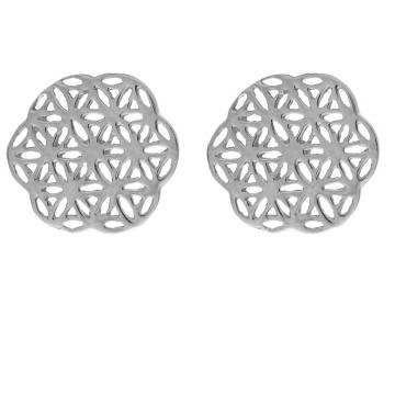 Livets Blomst øreringe Kantet Sølv Spirituelle Smykker Godkarmashop - J.u.s.t Trends Øreringe