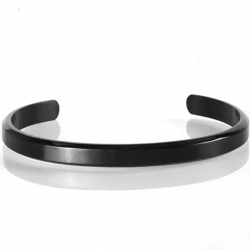 Sort Nate Bangle Rustfri Stål Blackcoatet - Armbånd
