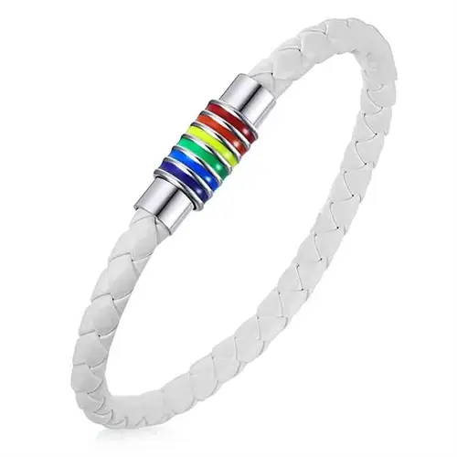 Hvid White Pride Armbånd Regnbuefarver - Armbånd