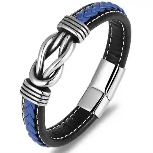 Blue Strang Læderarmbånd - Armbånd