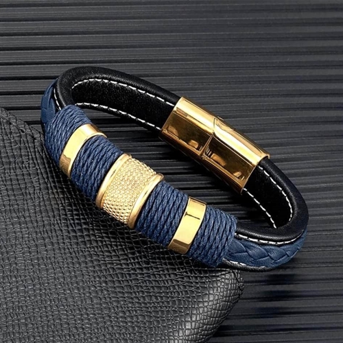 Blue Golden Brown Crawe Herrearmbånd - Armbånd