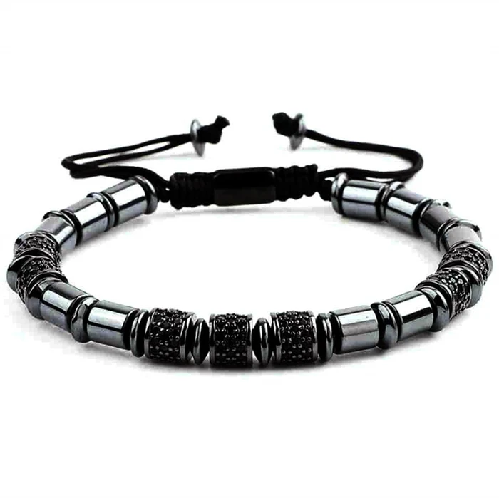 Tube Armbånd Med Hamatit Beads - Armbånd