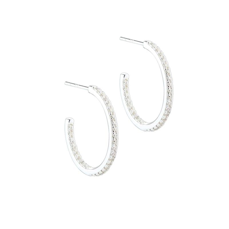 Daphne Hoop Medium Silver - Aqua Dulce Øreringe  - 5740013859893