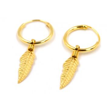 Creoler Fjer Guld Godkarmashop - Claro Øreringe