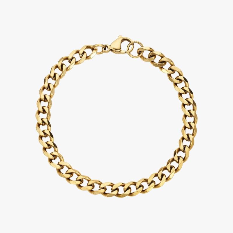 Panser Armbåndskæde 14k Guldbelagt 6mm 5cm - Armbånd