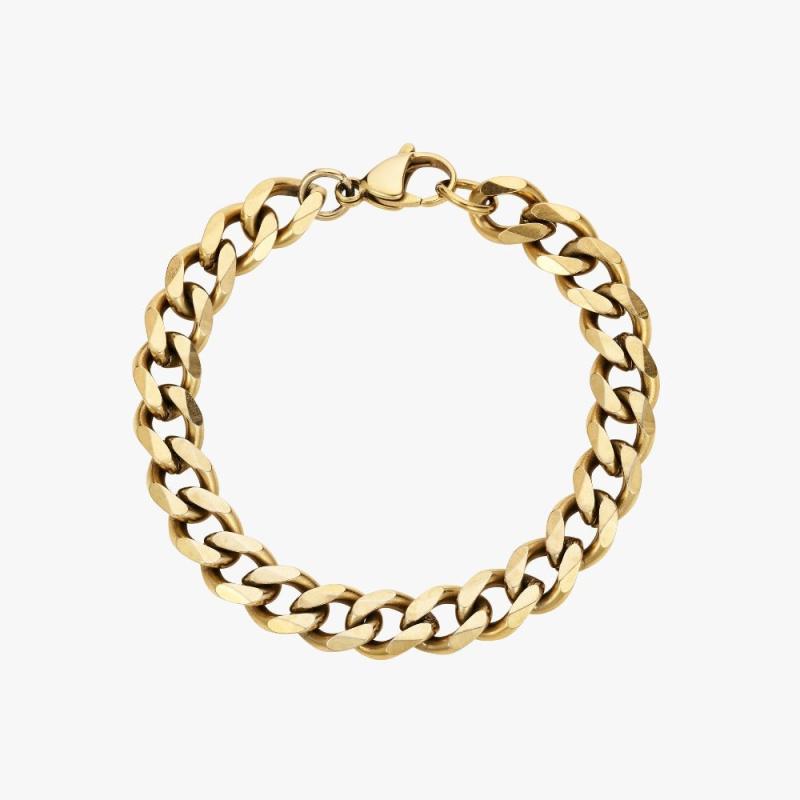 Panser Armbåndskæde 14k Guldbelagt 8mm 5cm - Armbånd