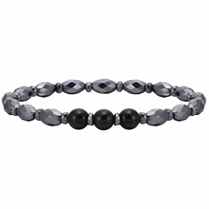 Ovale Hametitperler Herrearmbånd - Armbånd