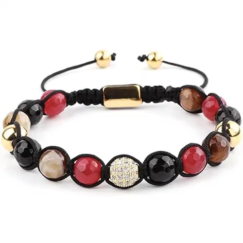 Sort Haz Black And Red Perlearmbånd - Armbånd