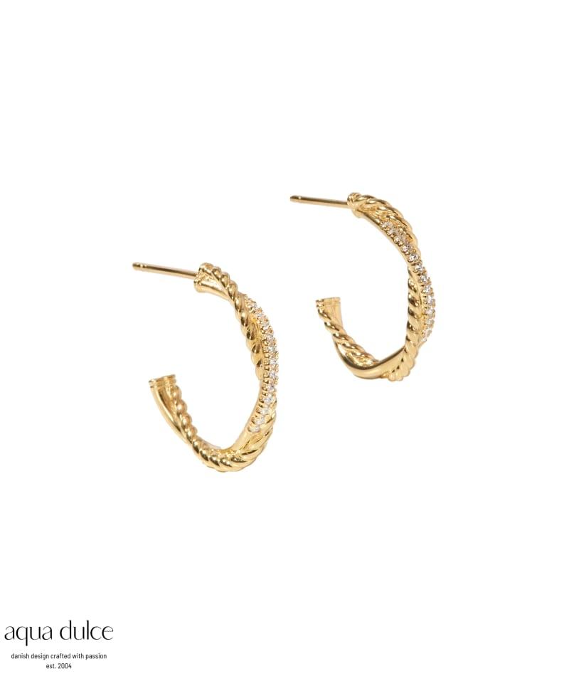 Twisted Darling Hoop Big Golden - Aqua Dulce Øreringe  - 5740013860288