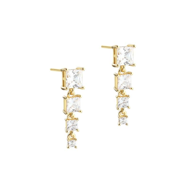 Edge Long Earstud Golden - Aqua Dulce Øreringe  - 5740013861186