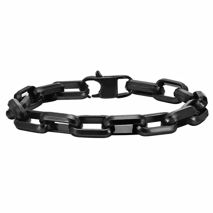 Sort Giaca Blackcoatet Stålarmbånd 20cm - Armbånd