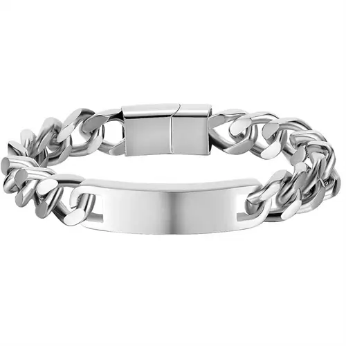 Nickey Stålarmbånd Med Link Kæde - Armbånd