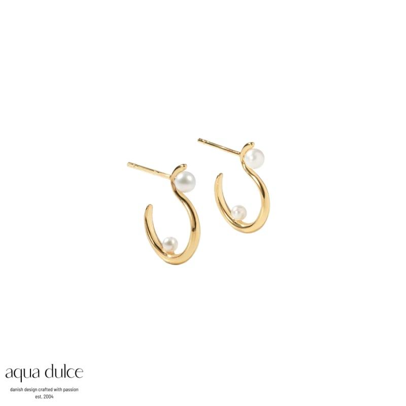 Swan Pearl Hoop Golden - Aqua Dulce Øreringe  - 5740013860387