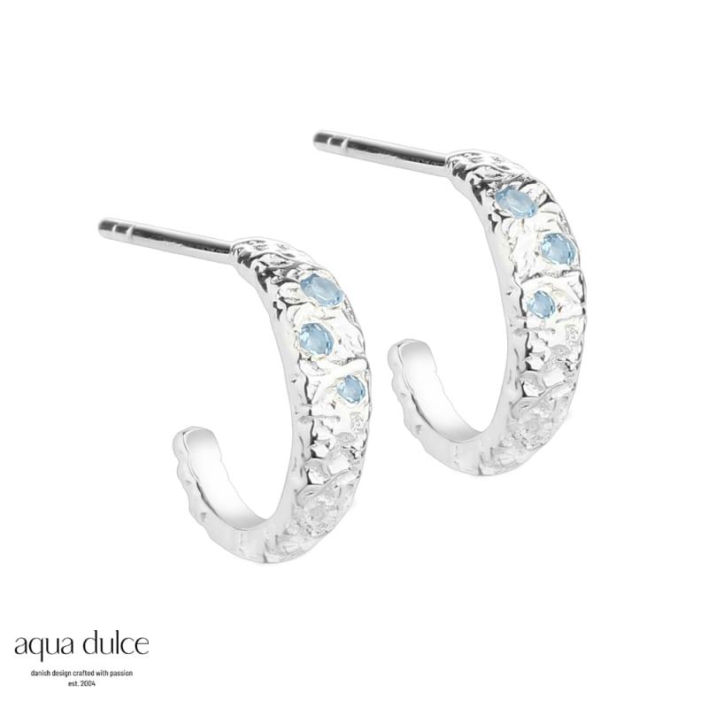 Mess Hoop Blue Silver - Aqua Dulce Øreringe  - 5740013850432