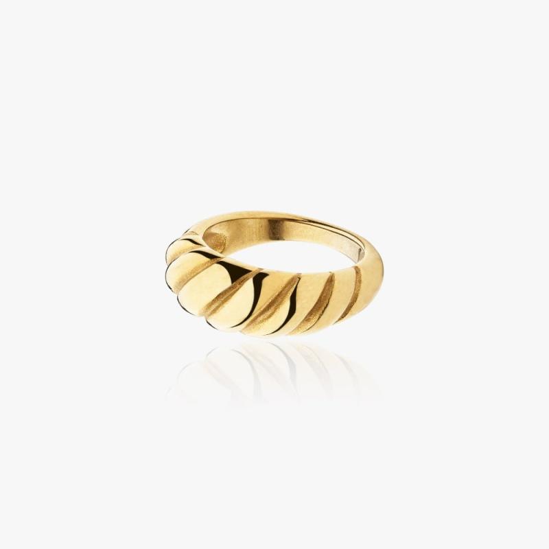 Vintage Croissant Ring 14k Guldbelagt - Fingerringe