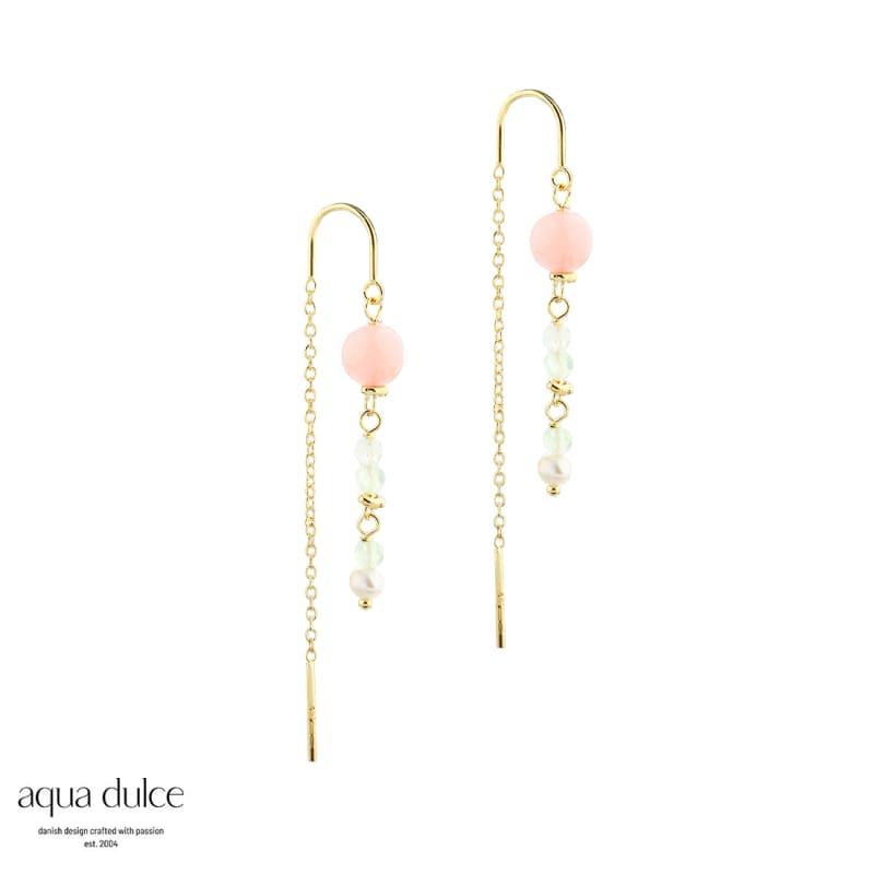Rose Breeze Earthread Golden - Aqua Dulce Øreringe  - 5740013858391