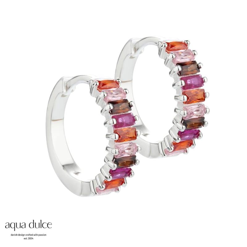 Pink Philina Hoops Silver - Aqua Dulce Øreringe  - 5740013852207