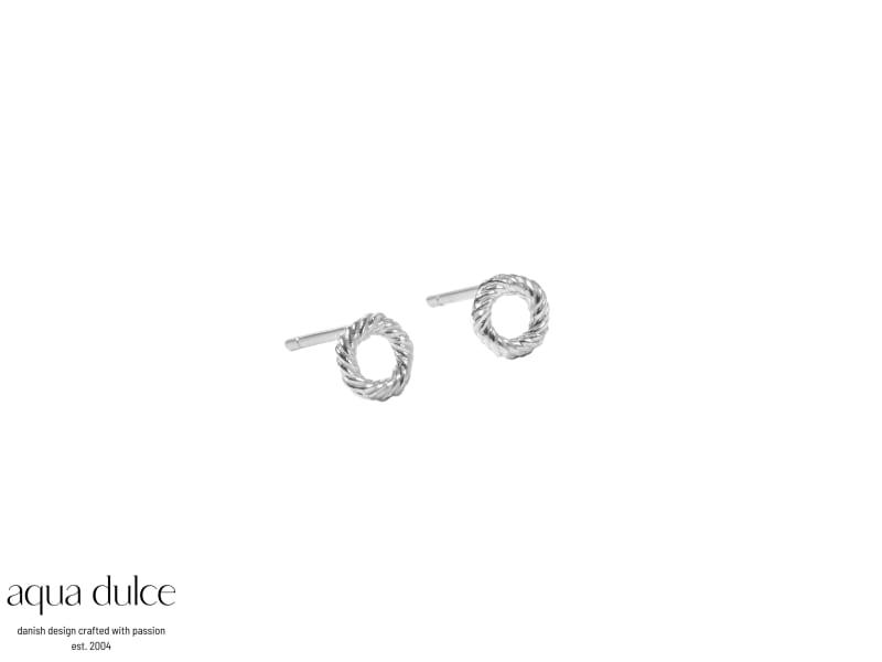 Twisted Earstud Tiny Silver - Aqua Dulce Øreringe  - 5740013860219