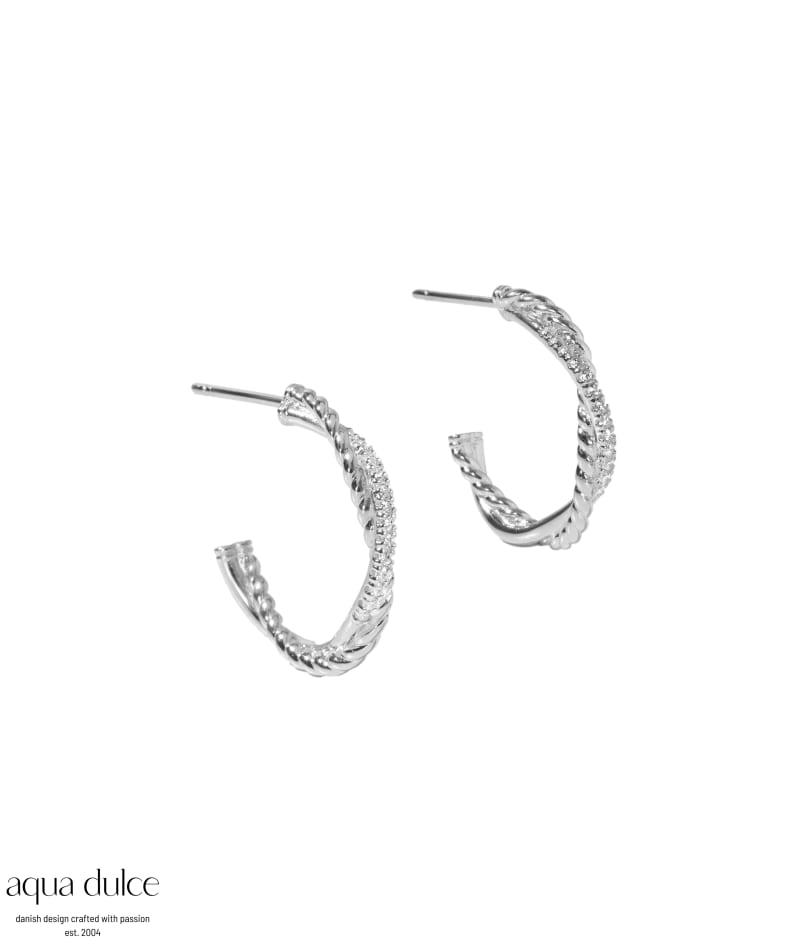 Twisted Darling Hoop Big Silver - Aqua Dulce Øreringe  - 5740013860271