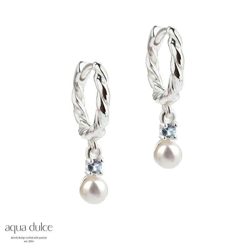 Curly Sky Hoop Silver - Aqua Dulce Øreringe  - 5740013856489