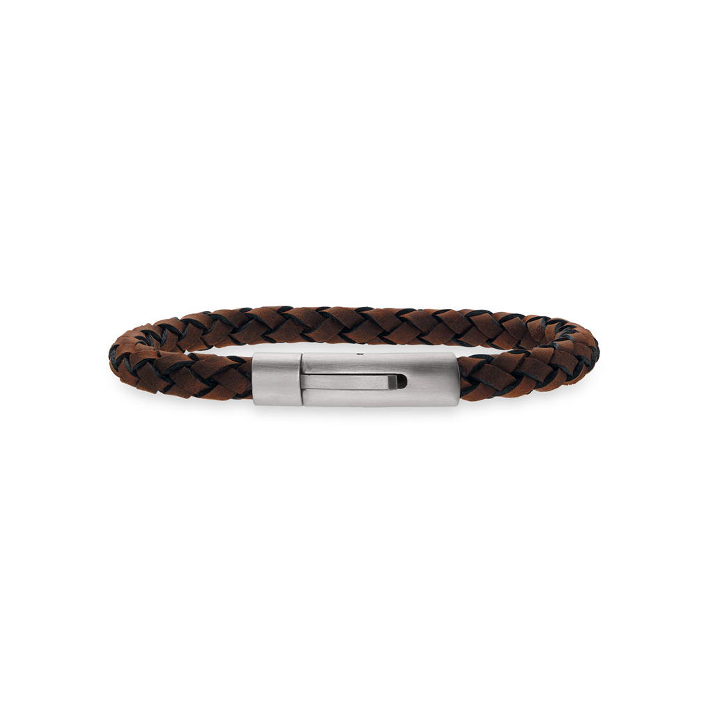 Scrouples Herre Armbånd Brunt Flettet Læder 03251 - Scrouples Armbånd  - 1233690185231