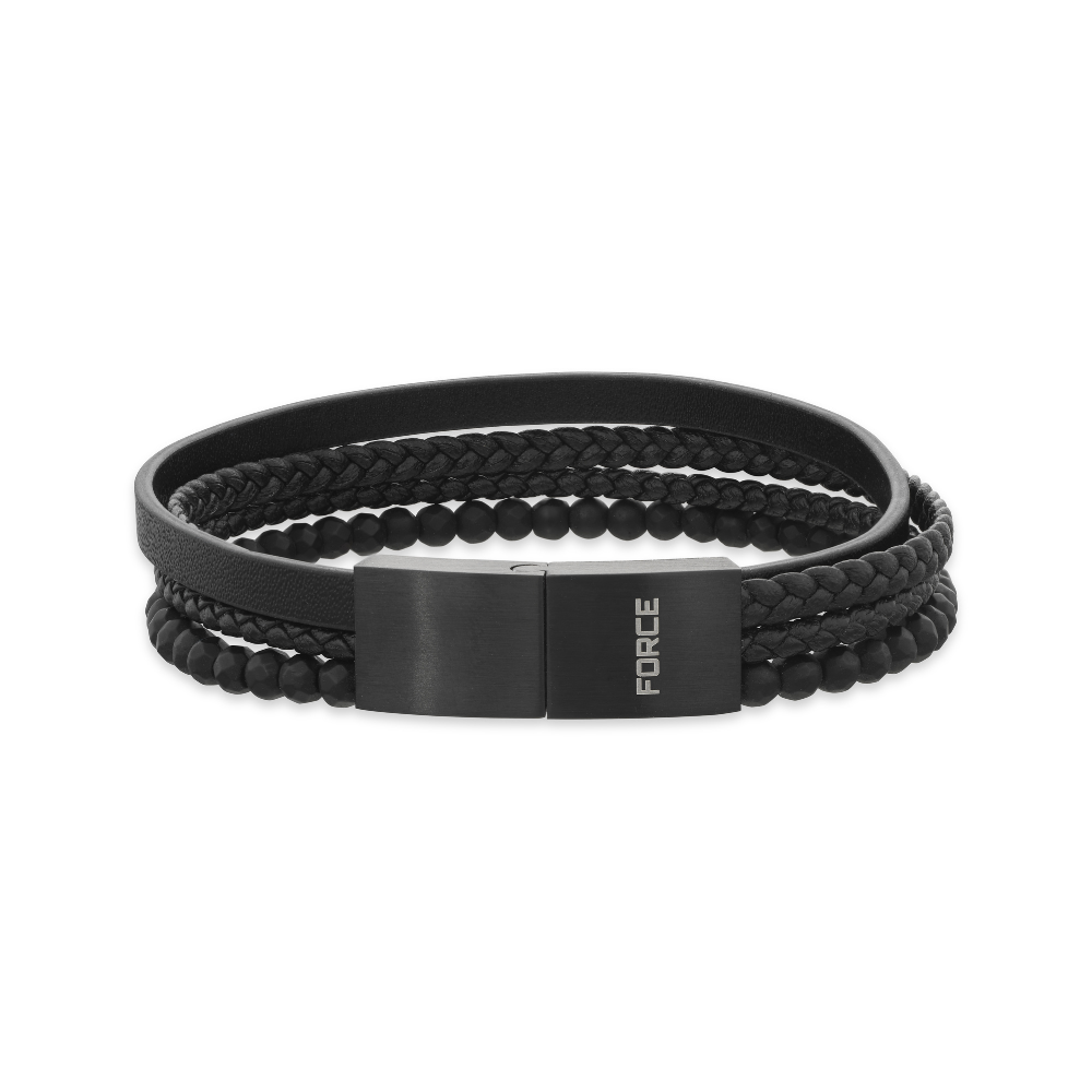 Sort Scrouples Force Armbånd Med Rækker 03791a - Scrouples Armbånd