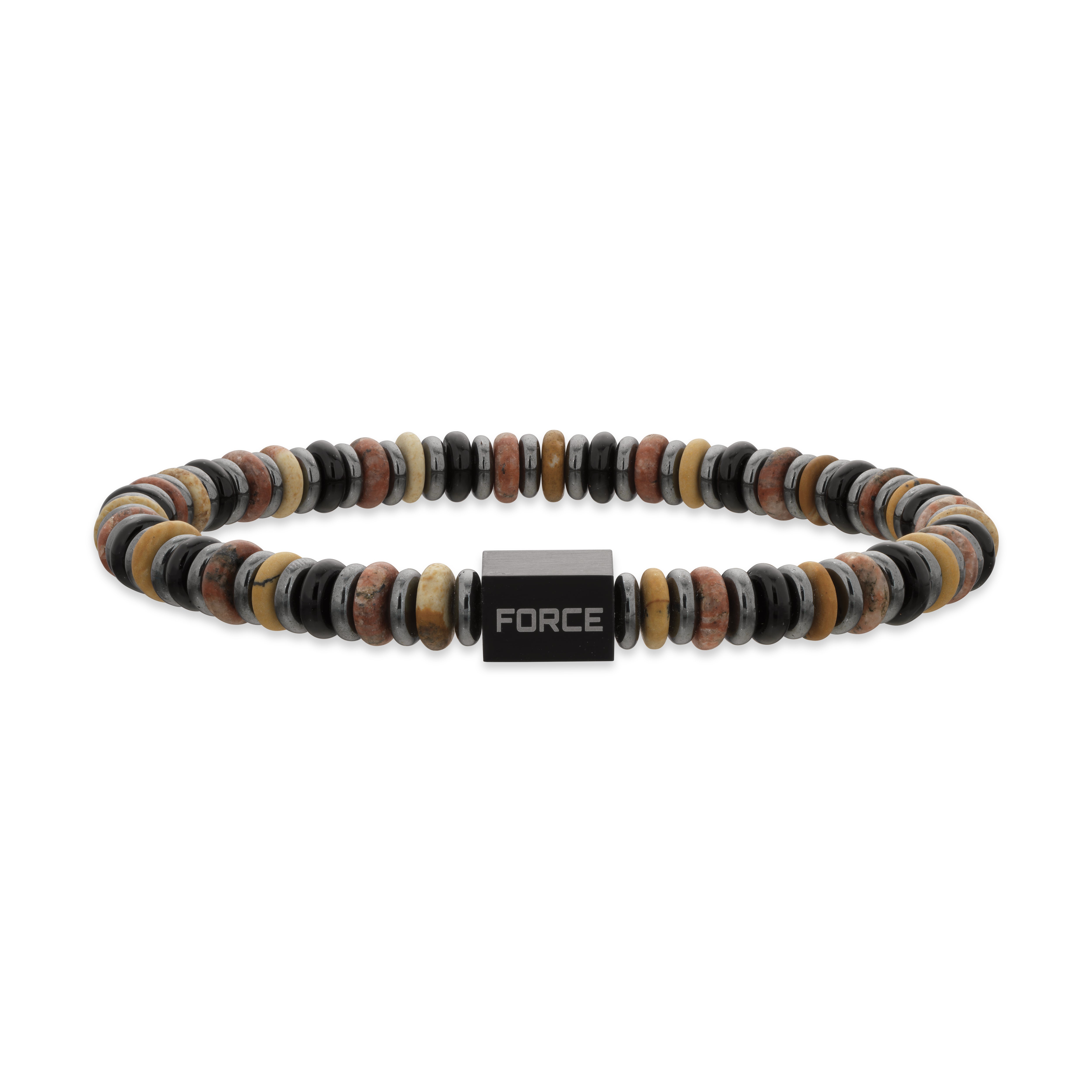 Scrouples Force Herrre Armbånd Med Brunlige Agater 03821a - Scrouples Armbånd
