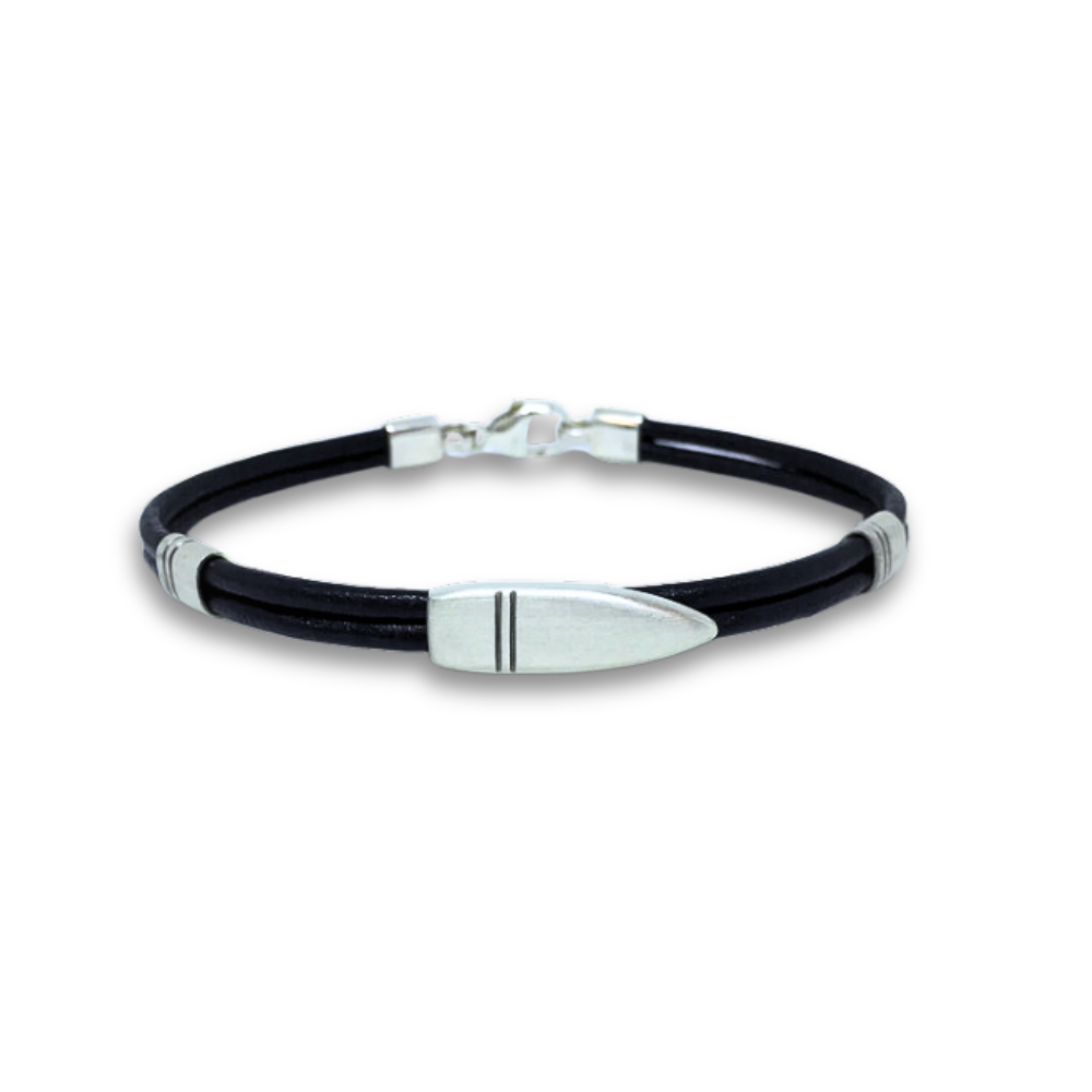 Lind Design Sølv Bullet Læder Armbånd - Lind Armbånd