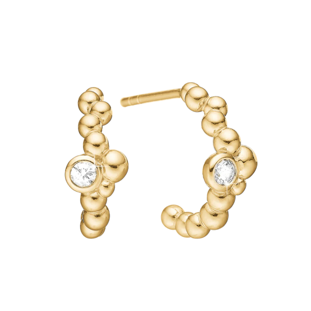 Aagaard Bobbel Creoler Forgyldt Sølv 1670 G22k - Aagaard Øreringe  - 1233690152073